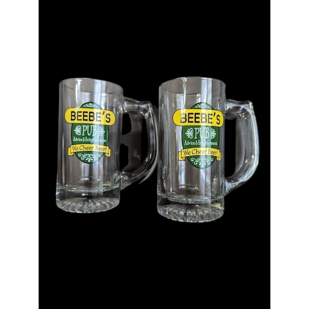 BEEBE'S PUB Advice & Enlightenment No Cheer Beer glass beer mug 12pz‎